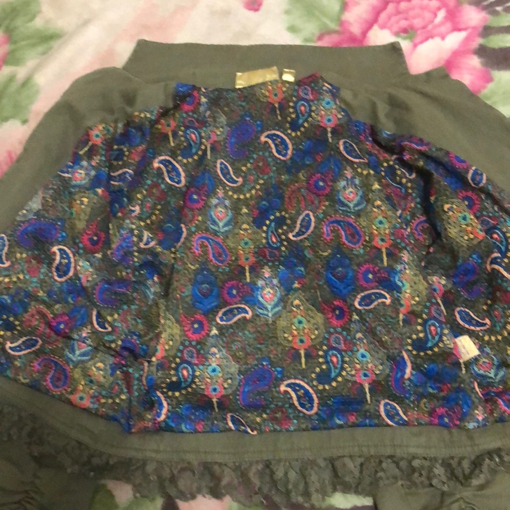 Princess Vera Wang army green crop jacket sz M,